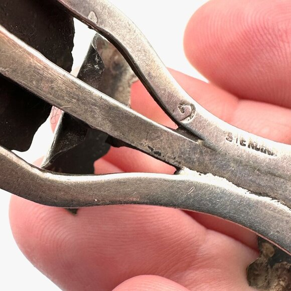 Vintage Native American Hallmarked Turquoise Bracelet Sterling Silver Watch Cuff - Picture 9 of 9